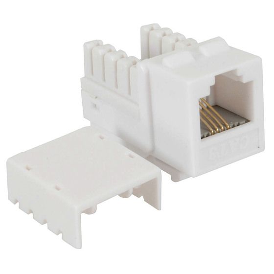 RJ11 Socket 6P4C Keystone Jack – Standard Keystone Format, White
