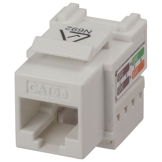 Punch-Down RJ45 Cat 5e Wall Plate Socket – White | Jaycar