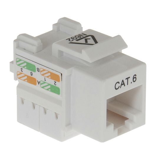 RJ45 Cat 6 Keystone Socket – White | Jaycar