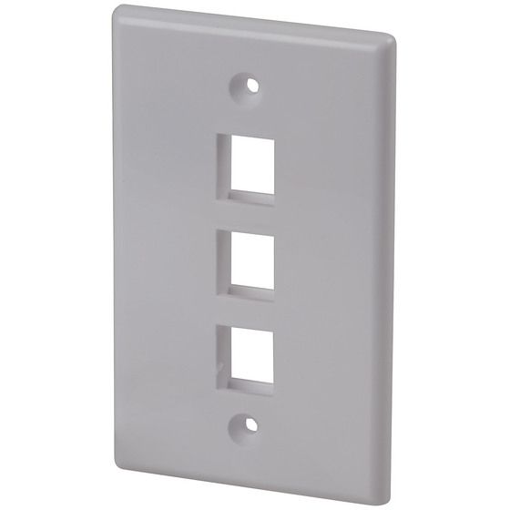 KEYSTONE WALL PLATE TRIPLE WHITE