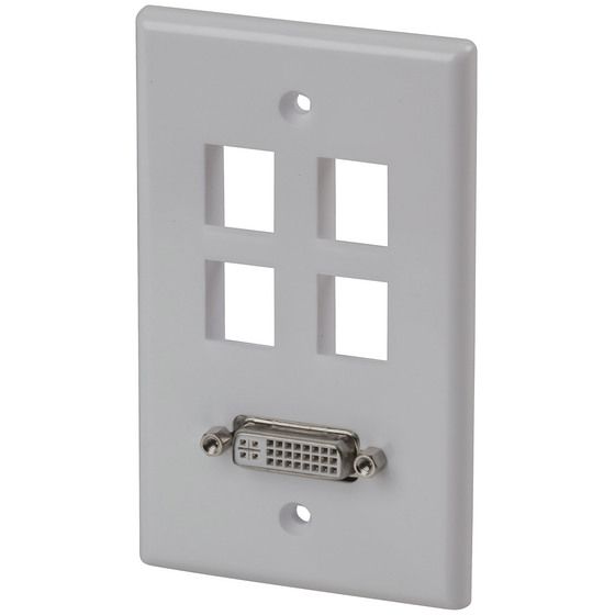 Jaycar DVI Wall Plate Socket with 4 Keystone Ports