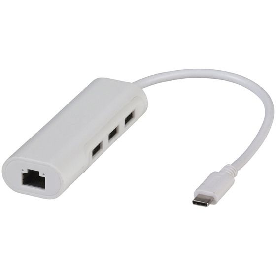 Jaycar USB Type-C Gigabit Network Adaptor with 3-Port USB 3.0 Hub