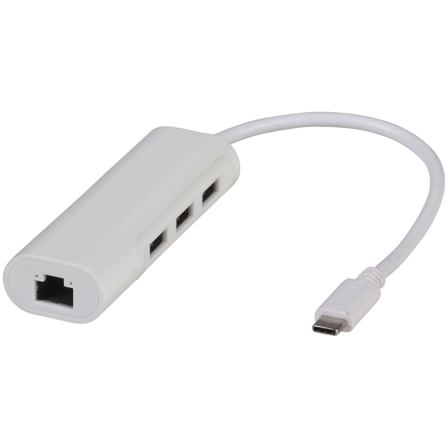 USB Type-C Gigabit Network Adaptor with 3 Port USB 3.0 Hub