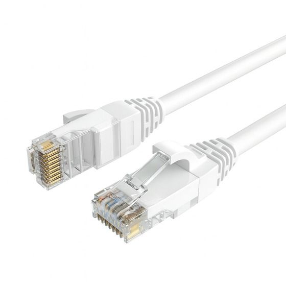 Jaycar CAT6A Patch Cable – 5m White | RJ45, 28 AWG, 7/0.12mm Copper, Transparent Crystal Head