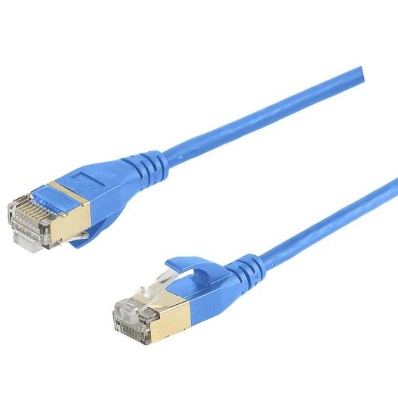 Jaycar Cat7 Ultra-Thin Patch Cable 6-Pack 25cm Blue – 40Gbps RJ45