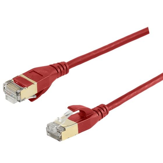 Jaycar Cat7 Ultra-Thin Patch Cable 6-Pack 25cm Red – 40Gbps RJ45
