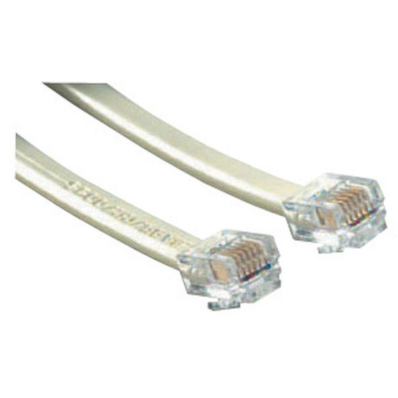 1M RJ12 6P/6C Extension Cable – Plug-to-Plug Telephone Lead (Ivory)
