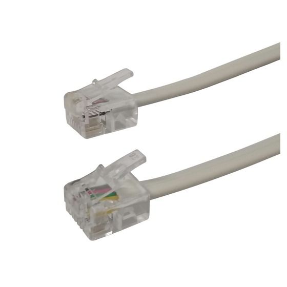 JAYCAR 1M RJ12 6P/4C Phone Extension Cable – Ivory