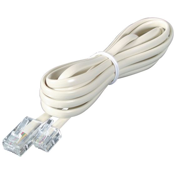 2m RJ12 to RJ45 Modular Patch Cable – Ivory