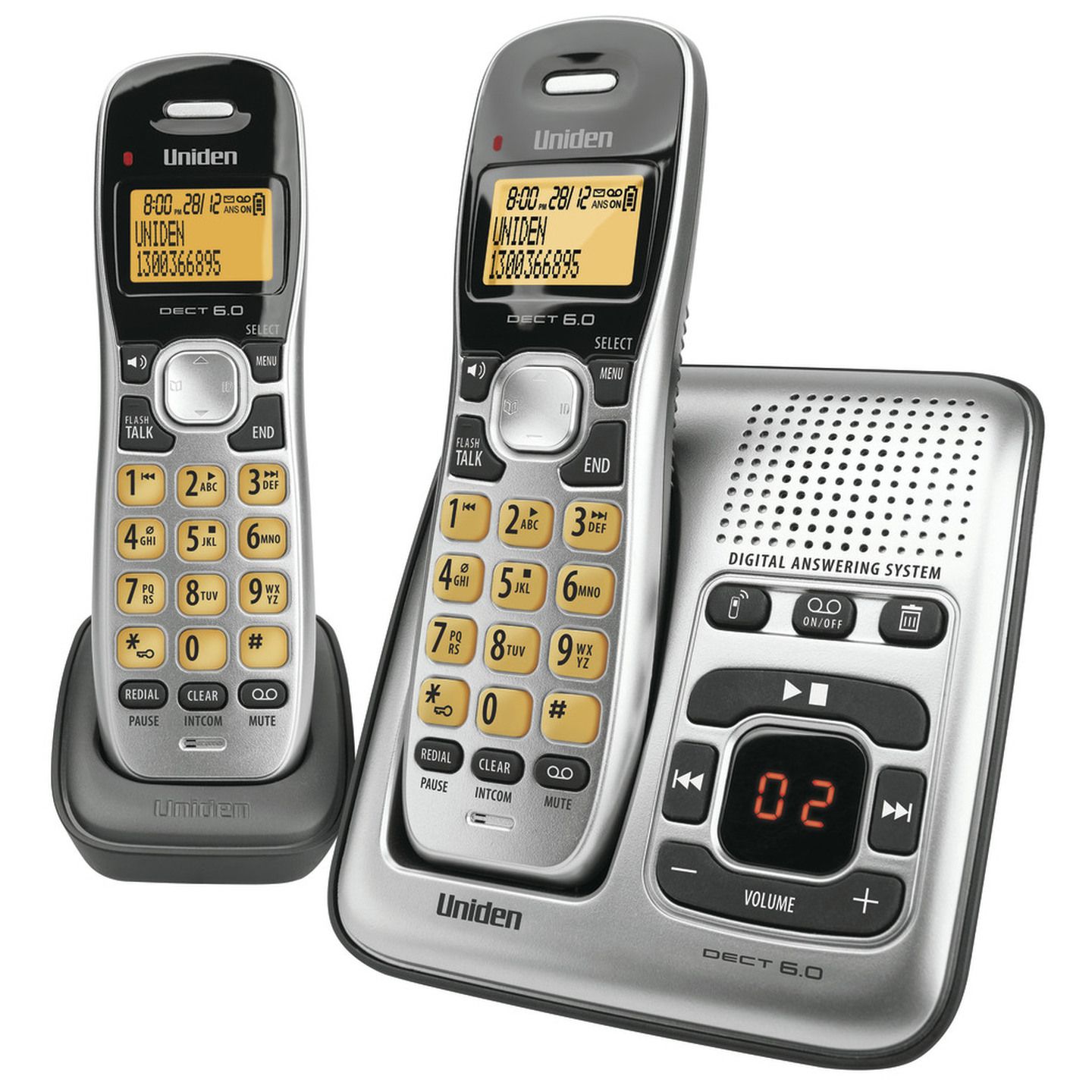 Uniden 2 Handset Cordless Telephone with Answering Machine AU