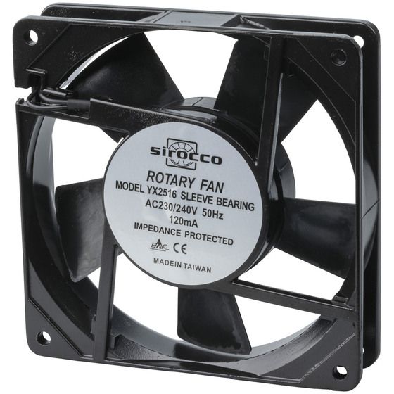 120mm 240V AC Thin Cooling Fan – Die Cast Aluminium Housing