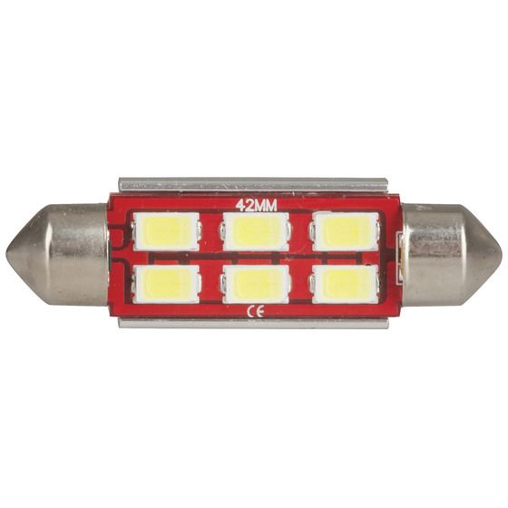 LED FESTOON GLOBE, 41MM 6X5730 LEDS, CANBUS COMPATIBLE